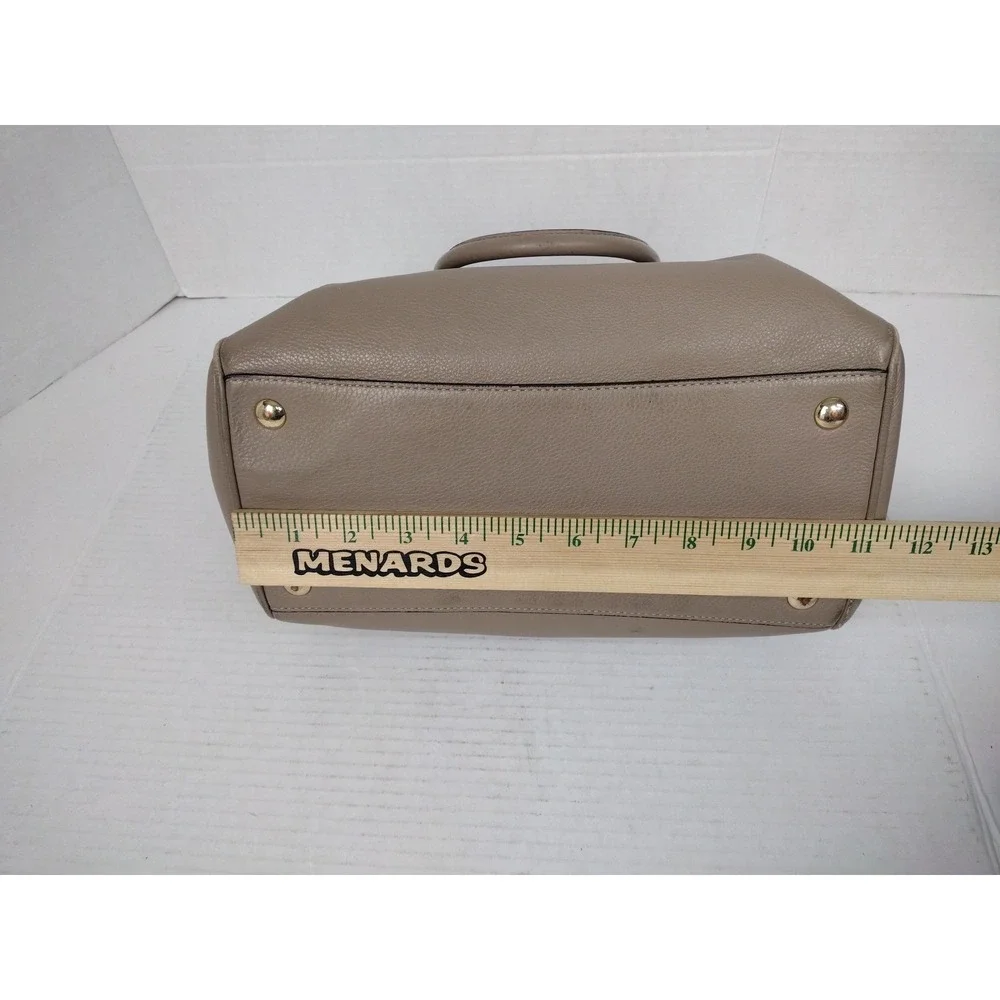 COACH F36672 Bennett Satchel Taupe Tan Pebble Leather Hand Bag Medium